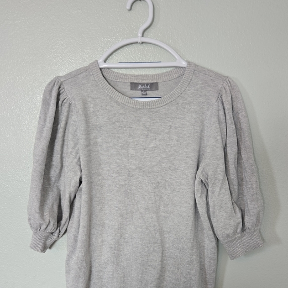 Marled by Reunited Clothing Sweaters - Marled | Gray Puff Sleeve Sweater Top Size Large